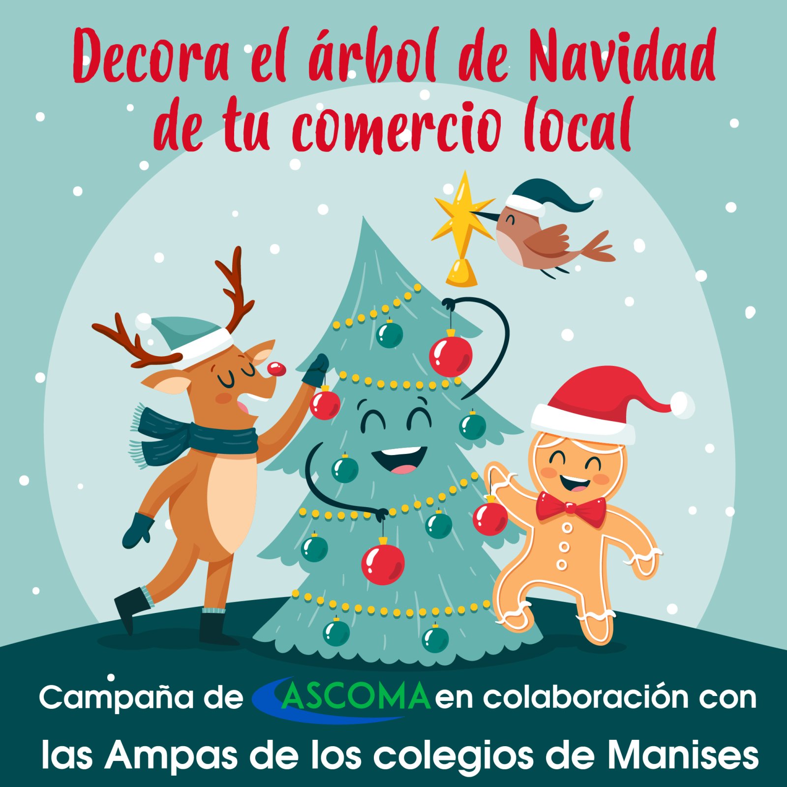 Decora el árbol de Navidad de tu comercio local