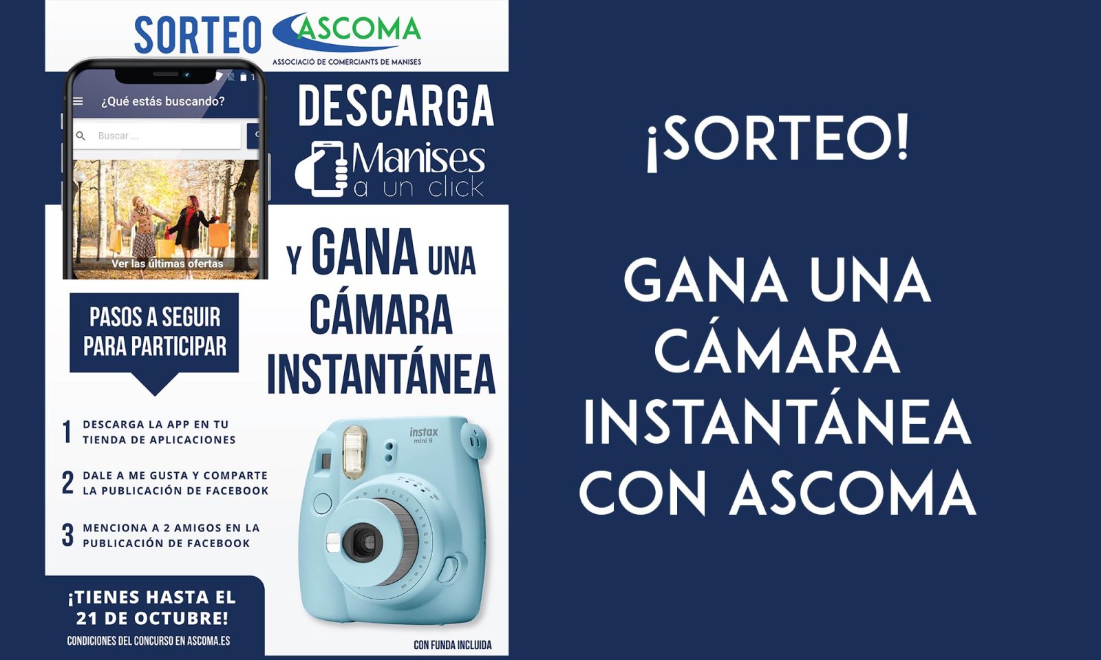 Gana una cámara instantánea en el nuevo sorteo de ASCOMA